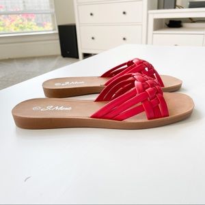 J.Mark Red Braided Slide Sandal Form-75